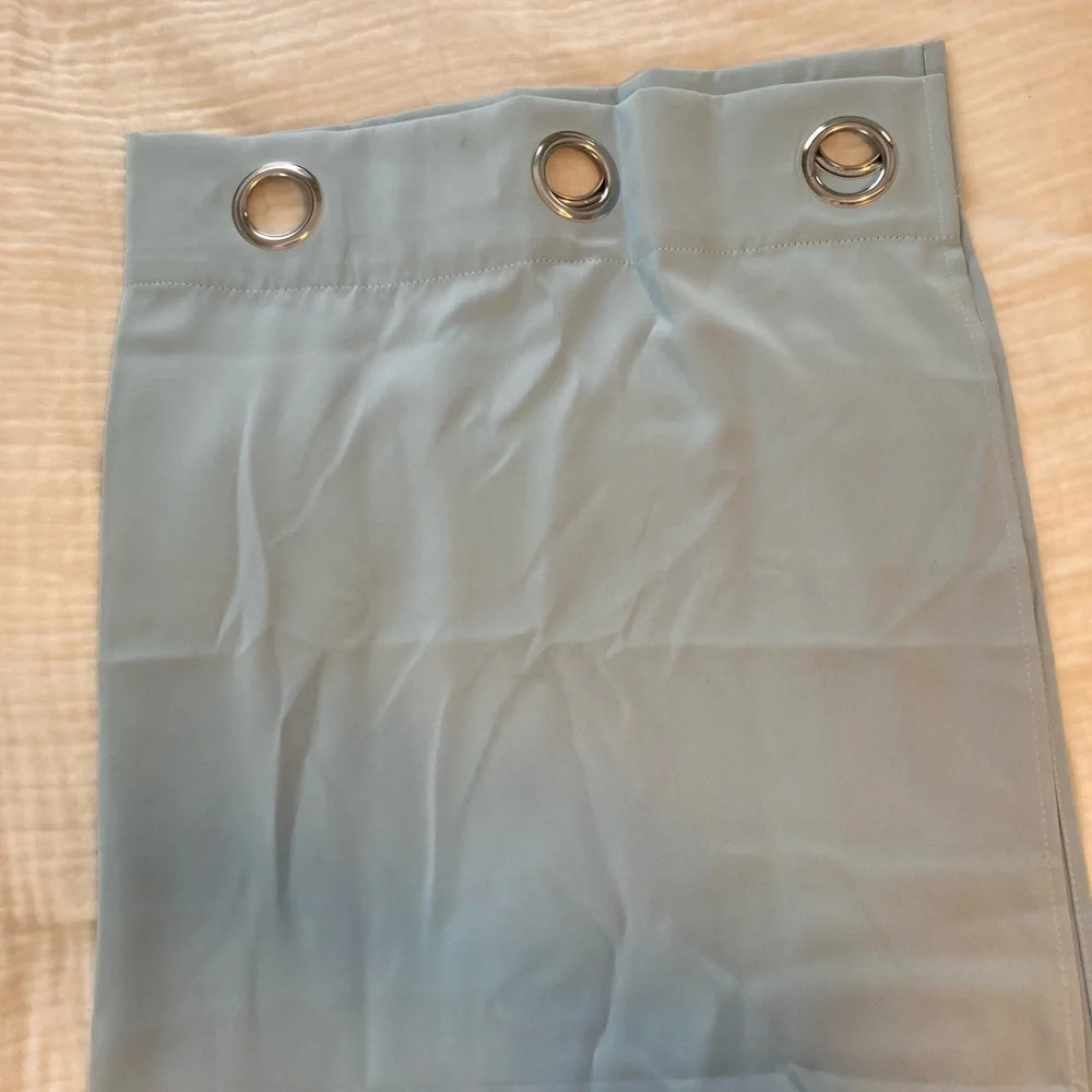 Light Blue Grommet Curtains - Picture 2 of 4
